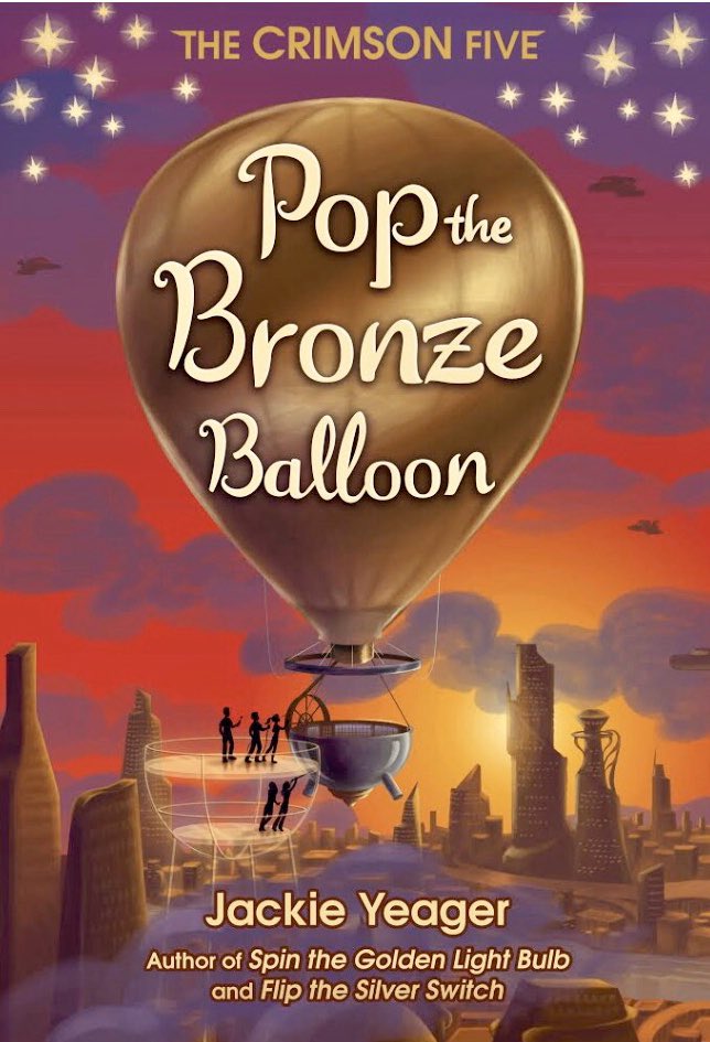 August 4, 2020 is the new pub date for Pop the Bronze Balloon! Kia Krumpet &amp; her teammates soar all over the globe in Book 3 of the Crimson Five trilogy! BTW, how gorgeous is the cover by <a href="/GabEspositoArt/">Gabrielle Esposito 🌻 Looking for work!</a>? 💛❤️💜#TheCrimsonFive  #PoptheBronzeBalloon <a href="/Amberjackpub/">Amberjack Publishing</a> <a href="/ChiReviewPress/">Chicago Review Press</a>