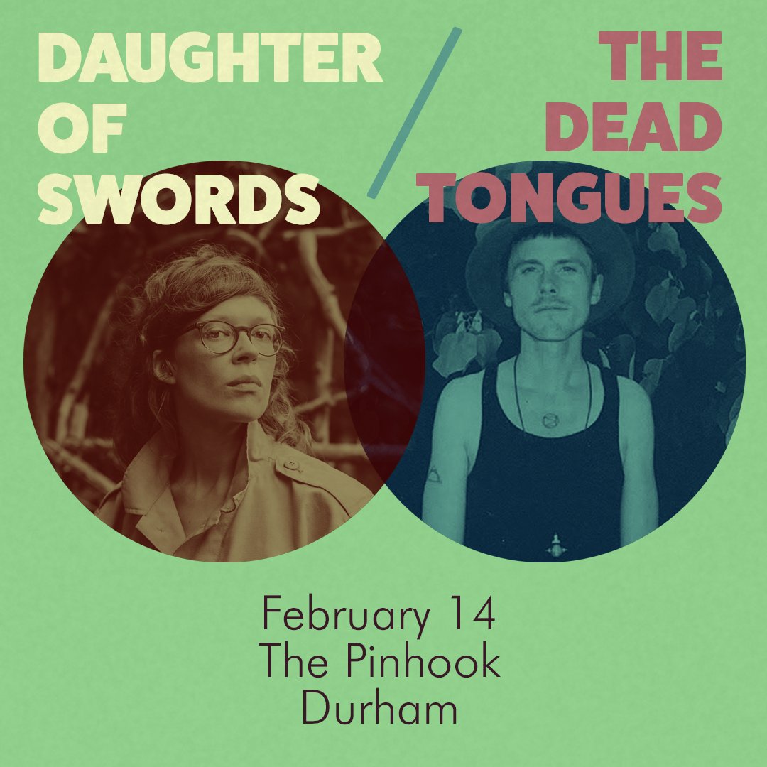 thepinhook's tweet photo. Just announced!!!
@thedeadtongues / @swordsdaughter
Fri, February 14, 2020
Doors: 7 PM / Show: 8 PM
Tickets $15
All Ages
#thepinhook #nc #ncmusic #phknc #comehearnc #durham #since4eva https://t.co/5P7ApqyLo3