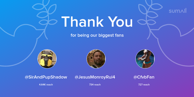 Our biggest fans this week: SirAndPupShadow, JesusMonroyRui4, CfvbFan. Thank you! via https://t.co/5KATpBapss<a href="/tag/superfan"class="tags"><span>#superfan</span></a>