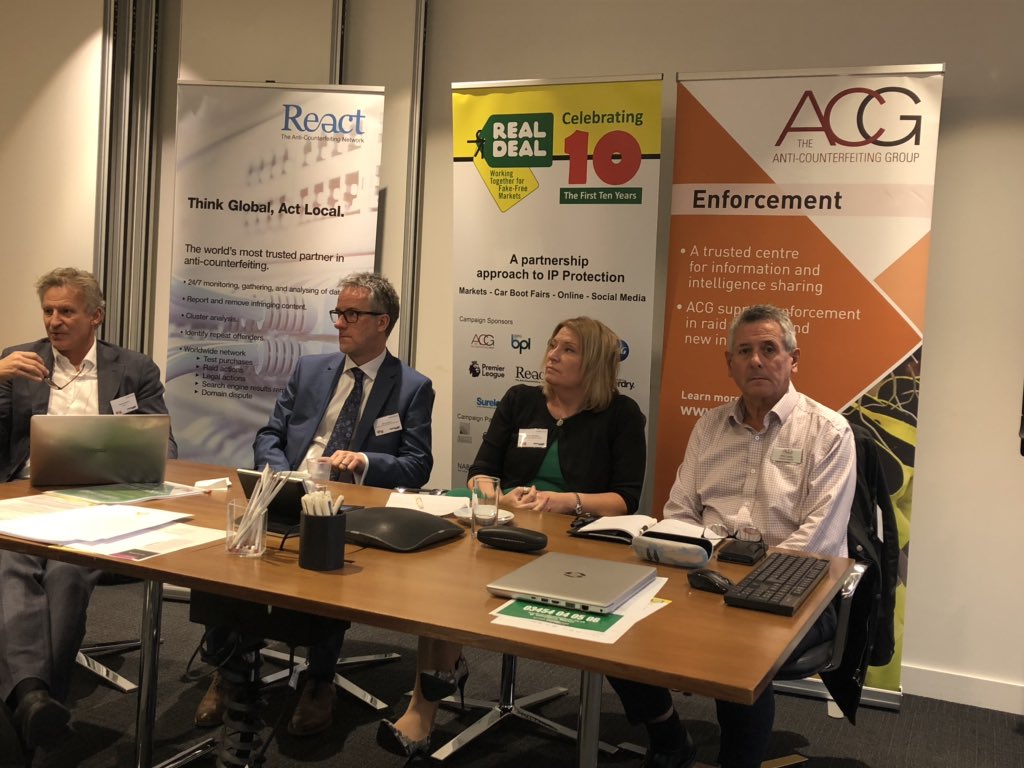 Final panel session of the Real Deal conference sees presentations from our sponsors Ronald Brohm (React) and Phil Lewis <a href="/The_ACG/">ACG</a> as well as Helen Barnham <a href="/The_IPO/">Intellectual Property Office UK</a> and Mike Andrews from NTS e-Crime Team #buyreal