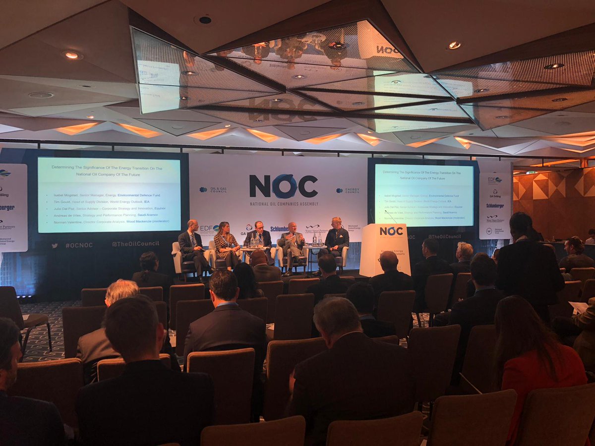 The #EnergyTransition is going to force large changes, supported by legislation. NOCs will have to acknowledge and deal with this. Thanks for the interesting discussion @WoodMackenzie @Equinor @isabel_mogstad #OCNOC #EnergyCouncil