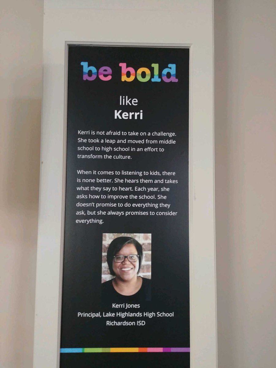 mrs_suits's tweet photo. Be bold like... @kerrijones03 @lead4ward @LakeHighlandsHS #bebold4kids #RISDGreatness @RichardsonISD https://t.co/vKacw4urKS