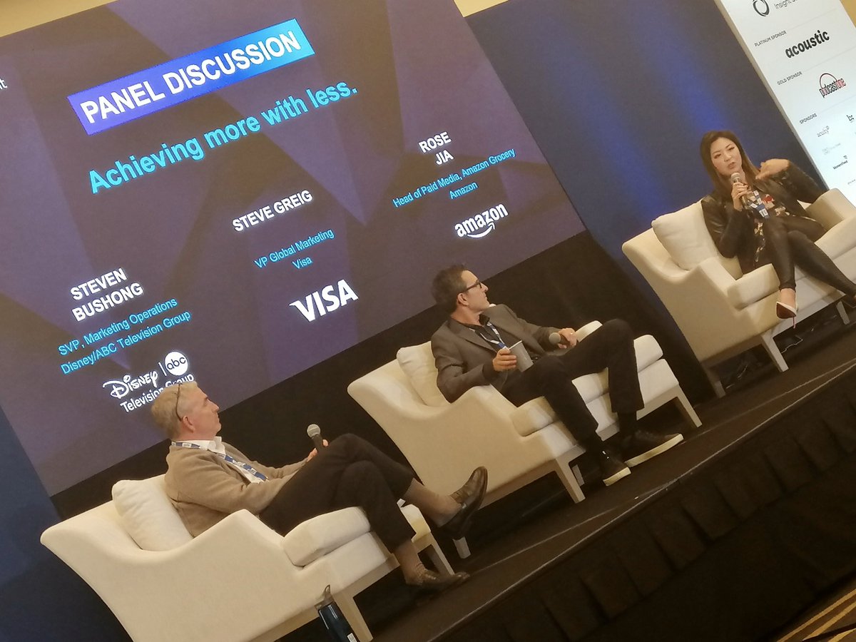 Delighted to have been on the @CMO_GDS #CMOSummit panel with amazing marketing leaders: <a href="/StevenBushong/">Steven Bushong</a> from <a href="/DisneyABCTV/">Disney ABC TV Group</a> and Steve Gregg from <a href="/Visa/">Visa</a>. 

We discussed achieving more with less. In particular, I covered having a startup mindset and treating budgets like investments.