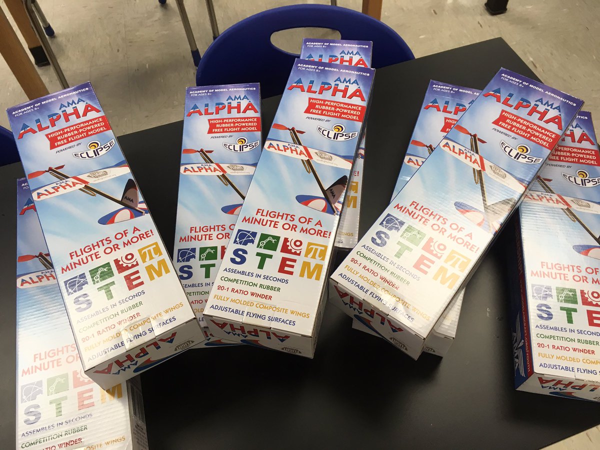 MPHScienceDept's tweet image. Total fun! 6th grade scientists assemble their own Alpha and complete test flights. So far, max flight was about 1:20 mins. Planes are rubber band powered with scaled control surfaces. The 4 flight forces, studied last week, are put into action. Modifications being discussed!