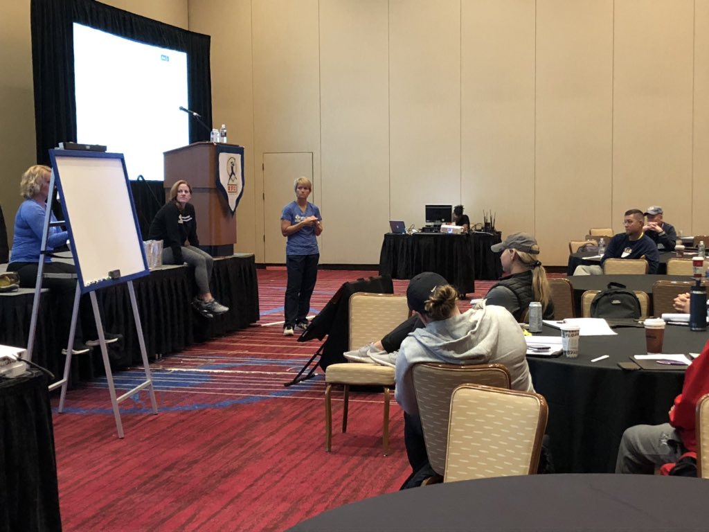 NFCAorg's tweet photo. "Everybody loves that idea - 'earn your spot' - until it happens to their child."
-Bonnie Tholl from @umichsoftball dropping truth bombs in #NFCC403 #GetOnBoard https://t.co/hsuYHZnNSC