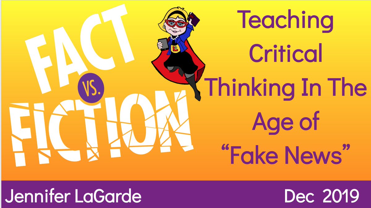 AnaMPerez1's tweet photo. EVERYONE needs to hear @jenniferlagarde's session on fact vs. fiction! Our work as librarians is even more important in teaching our future generations & community on how to determine what information is fact or fiction. @lajoyaisd #medialiteracy 🤓 https://t.co/smkVDEqhXZ