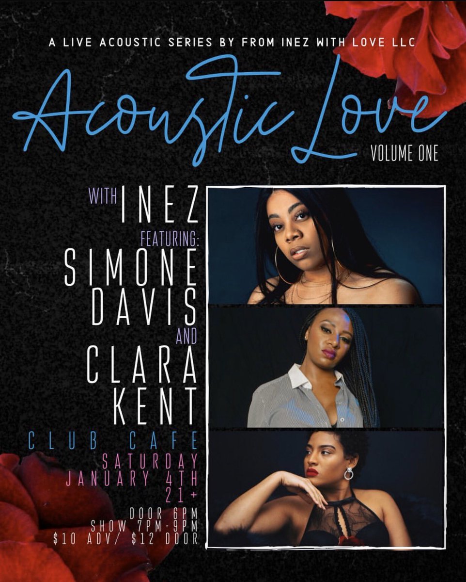 IamClaraKent's tweet photo. Jan 4th, Dreamgirls is reuniting at @ClubCafeLive for “one night only”!🎉

Jk! 😊But we are definitely going to be sang’n ❤️

Support @MusiqalProdigy 1st of many events, featuring @MissSimone412 and @IamClaraKent 🔥

Only $10 for adv tix, pls DM me if you wanna hold one!

Much 💕 https://t.co/B7G5t9MNYJ