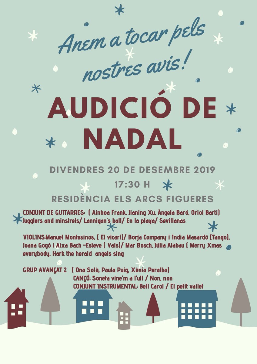 Tempsdemsica's tweet photo. I aquí tenim les actuacions de Nadal per aquest any. Esteu tots convidats! 🌲🌲🎇🎇 https://t.co/jXwvKTCHdF