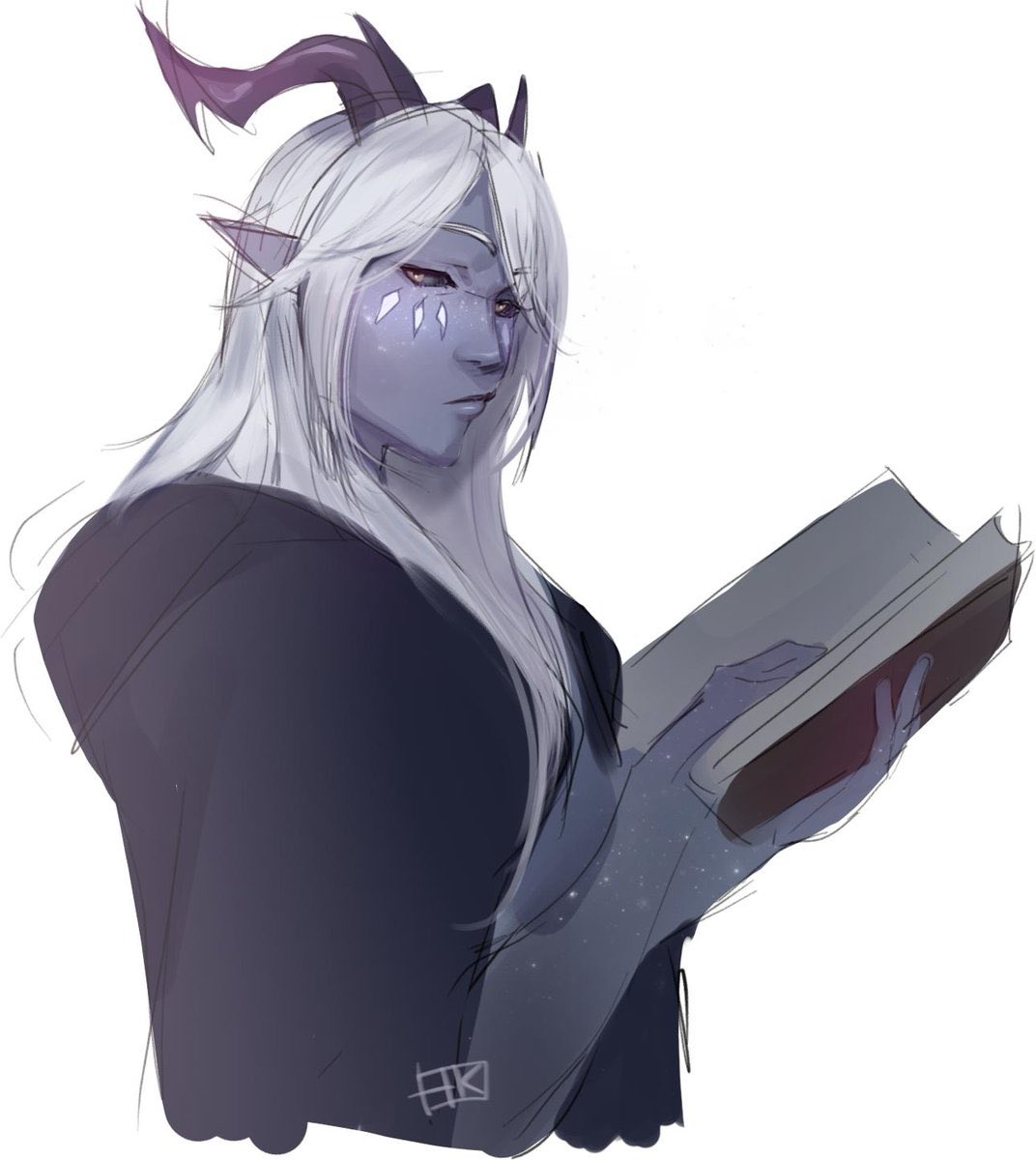 Is patiently reading just within the mirror’s view.