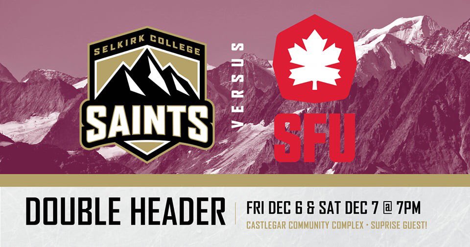 Come out and watch the last home games of 2019 as the Saints take on <a href="/sfuhockey/">SFU Red Leafs Hockey</a>! Friday night will be our Annual Teddy Bear Toss - kids get into the game free if you bring a stuffed animal to throw onto the ice after the Saints first Goal!! Along with a special guest appearance!