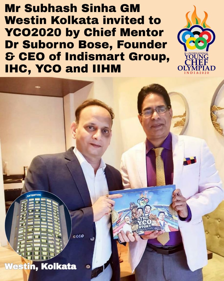 SIDDHARTHTAND20's tweet photo. Mr Subhash Sinha GM @WestinKolkata invited to #YCO2020 by Chief Mentor Dr @subornobose, Founder & CEO of Indismart Group, IHC, YCO and IIHM.
#Sustainability #YCOCoffeeTableBook #IIHM
@raisahara97 https://t.co/xlNmc0SbW1
