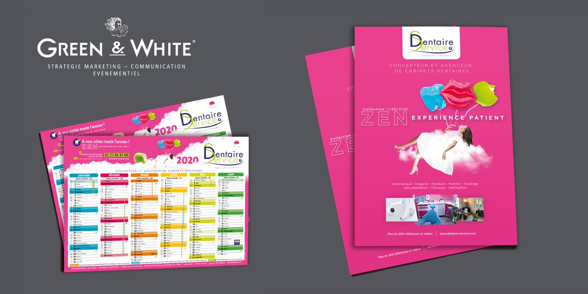 VEP360's tweet photo. [#REALISATION] Pour la 5e année consécutive, Dentaire Service a fait appel à l’expertise de GREEN &amp; WHITE, pôle conseil en communication de l’agence Vent en Poupe, pour définir la stratégie BtoBtoC de son nouveau catalogue orienté «expérience patient» ! https://t.co/b8gDe6dXrP https://t.co/ucgXheTRVC