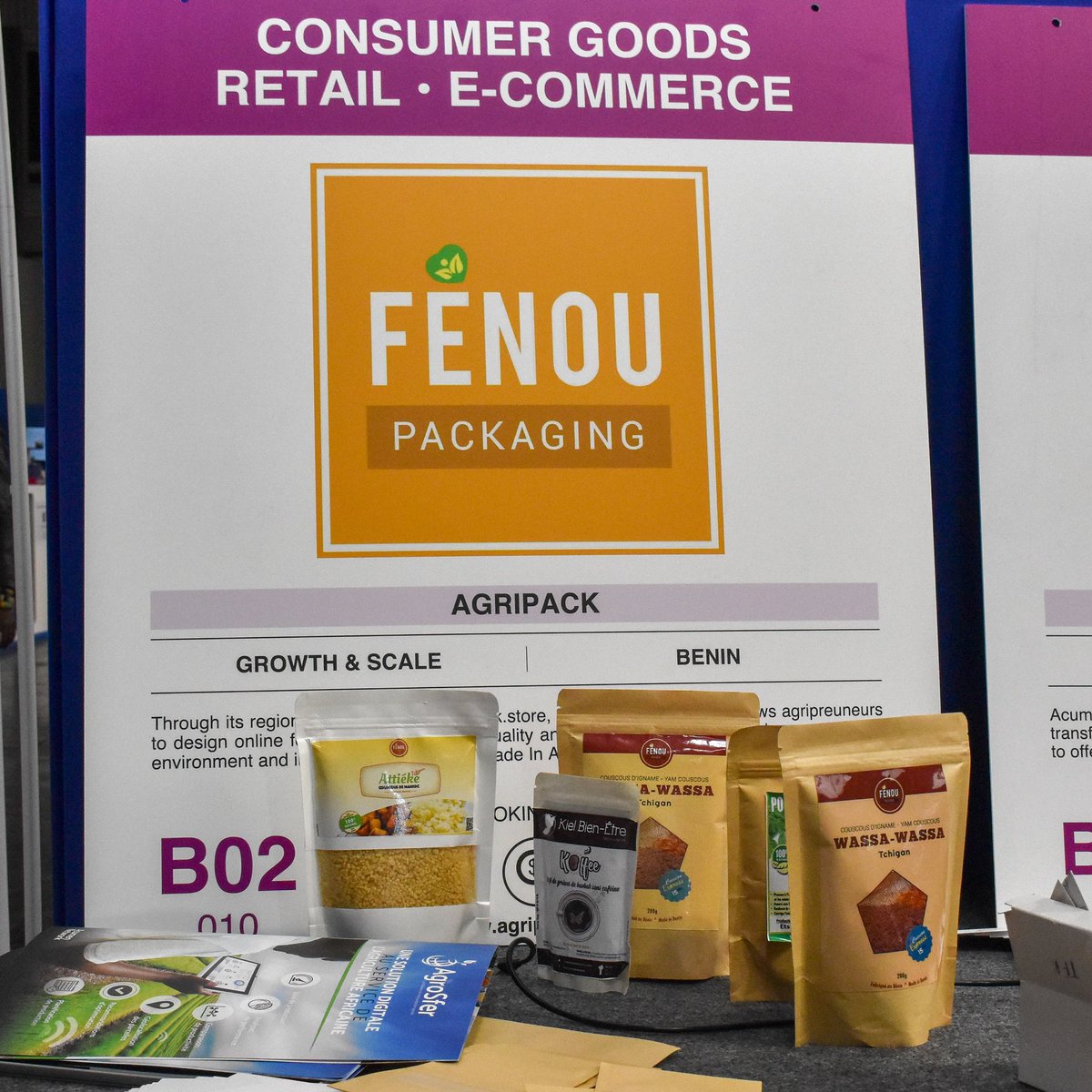 La start-up béninoise <a href="/FenouPackaging/">Fenou Packaging</a>, lauréate de l’édition #PitchAgriHack 2018, propose des emballages alimentaires biodégradables et des produits, via une plateforme de vente en ligne. En choisissant le numérique elle a conquis de nombreux marchés. bit.ly/2PgJBXw