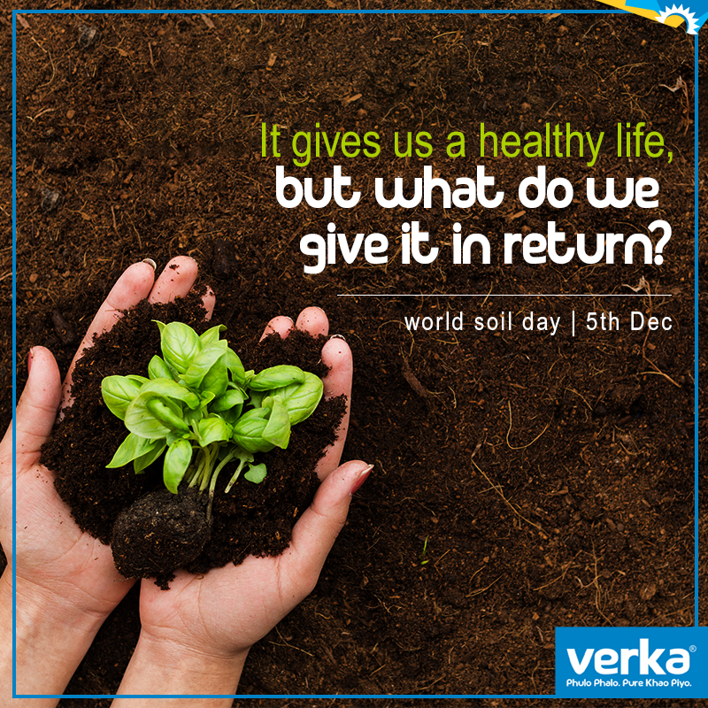 Verka_Coop's tweet photo. On World Soil Day, let us together celebrate the natural resource at our disposal that makes life possible. Also take a moment to ponder on how we pollute the soil and the harmful effects it will have on our future.
#PureVerka #VerkaMilkfed #WorldSoilDay https://t.co/JcRC20XSkn