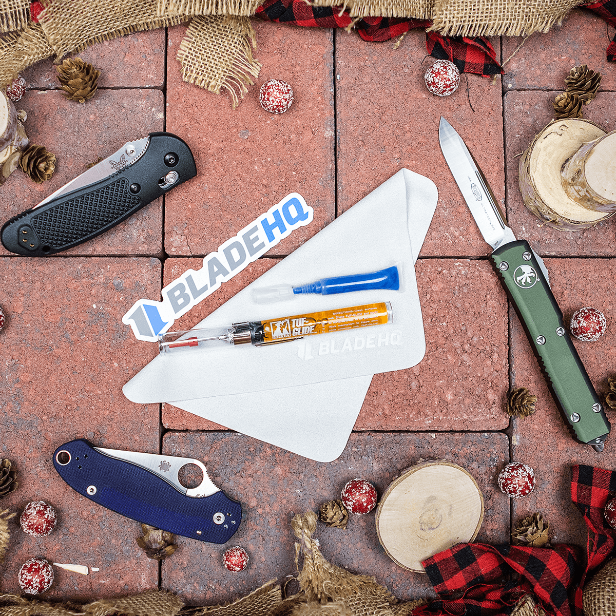 FREE Knife Care Kit with Orders over $75! These care kits include two polishing cloths, blue threadlocker, Tuf-Glide lube, and a fancy Blade HQ sticker. All the necessities to keep your knives happy!

#bladehq #knifelife #knifemaintenance #loctite #tufglide #giveaway #holidaysale
