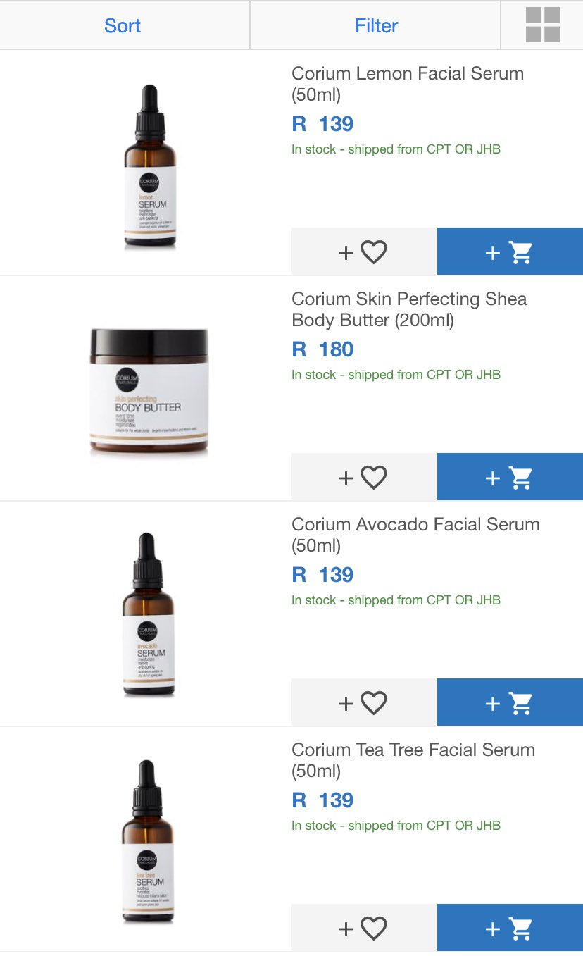 Corium Skincare X Our natural skincare products are live on TAKEALOT. Takealot offers multiple payment gateways and collection points countrywide. Happy Shopping https t coQD4ftlhD X