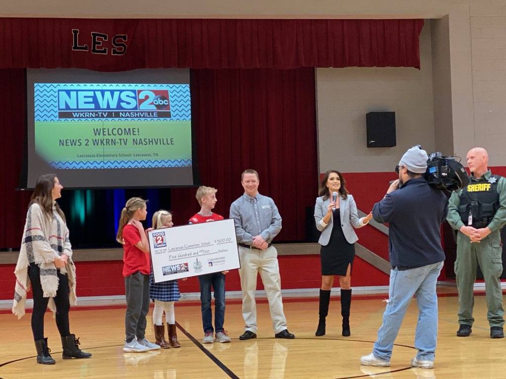 LES_Panthers's tweet image. We are so proud of our students! Our Panthers won the food drive competition and were rewarded a $500 check today. Most importantly,  we gave back to our amazing community! Thanks so much @WKRN @2HarvestMidTN and Cornerstone Financial!