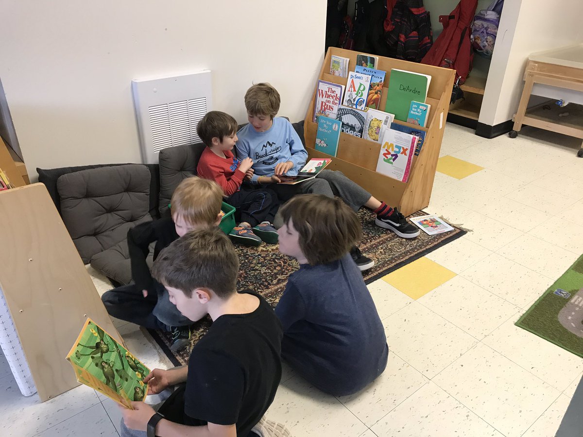 We are very lucky to have such an amazing group of reading buddies in K1. We love it when they read to us ❤️📚 <a href="/StGeorgeOCSB/">St. George School</a>