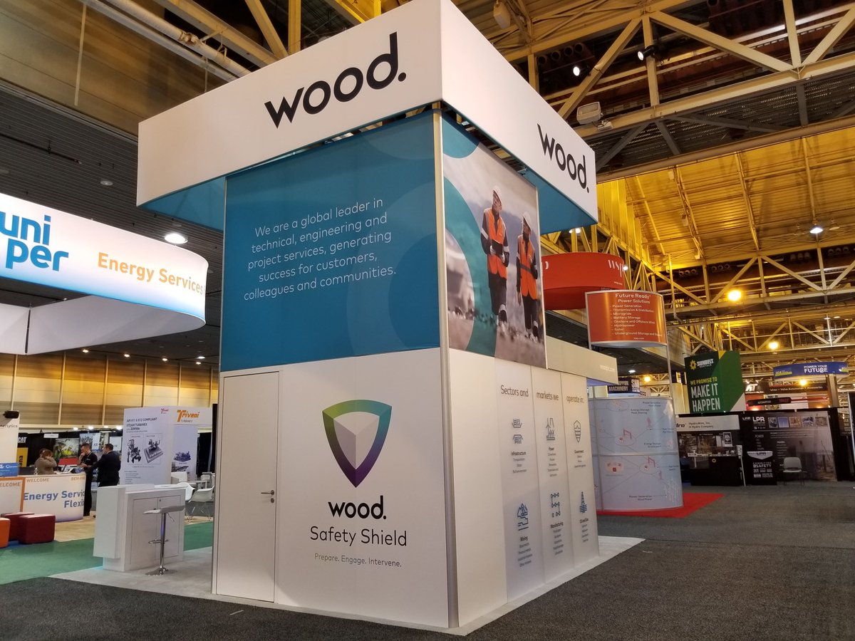 MooseExhibits's tweet photo. Wood is looking good at @powergenintl​! We love the efficient use of the booth footprint from every angle. Trying to think of some clever power puns, but ohm my goodness they're all shockingly bad. Watts up with that? #powergen19 #goteammoose #tradeshow #exhibit https://t.co/5o1fzZCiGk