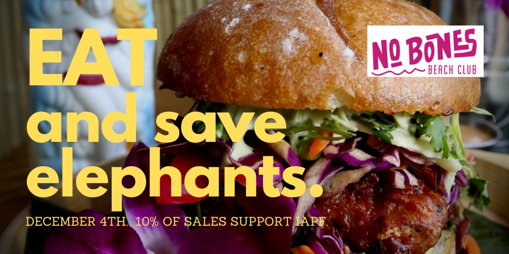 Calling Seattle!

In the spirit of #GivingTuesday, <a href="/NoBonesTruck/">No Bones Beach Club®</a> #Seattle is donating 10% of their sales to IAPF TODAY ONLY - Wed, December 4th!

5410 17th Ave NW, Seattle, WA
4pm-9pm 

Enjoy their yummy plant based noms, and help us save some elephants!