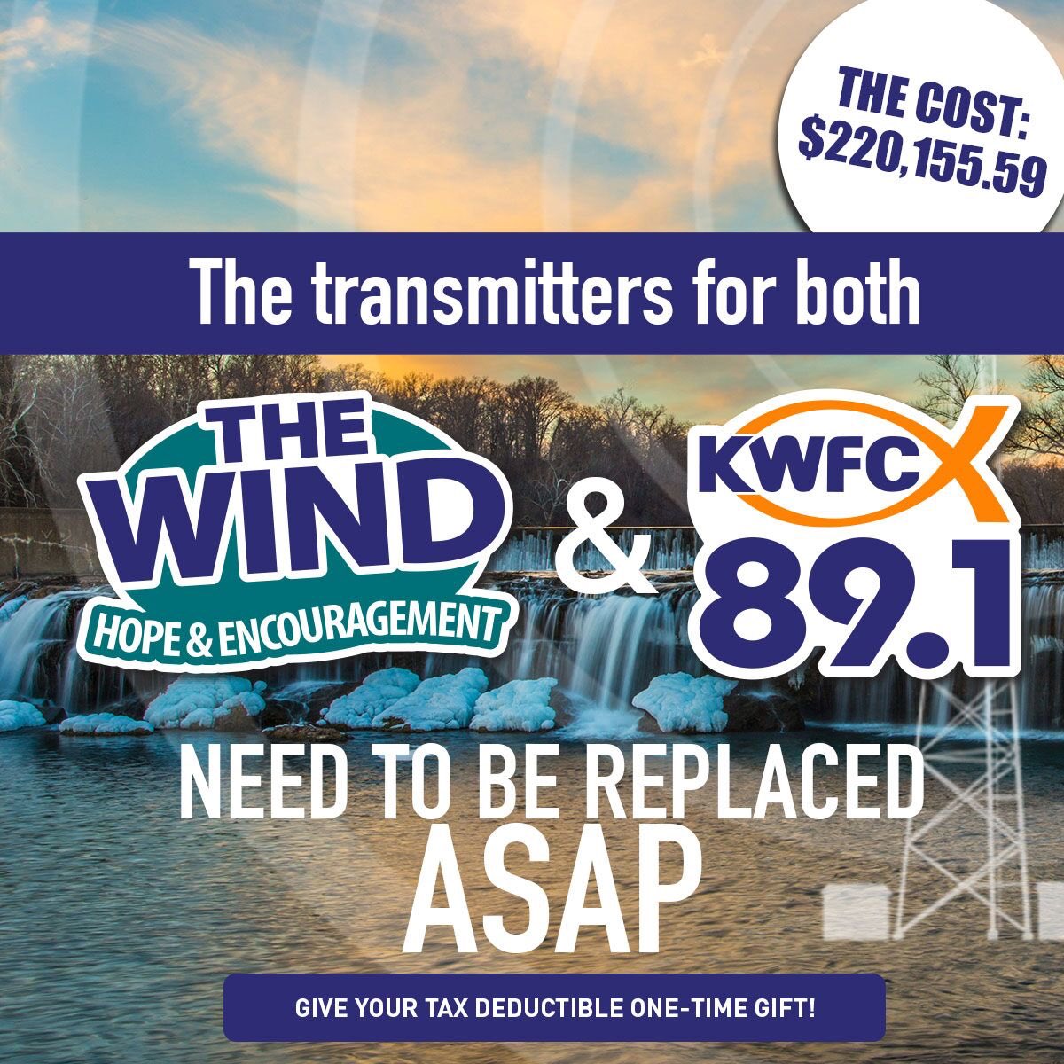 Your ONE-TIME, tax deductible gift is needed! Help now at 88.3TheWind.com. Thank you 🙏🏽❗️😃
