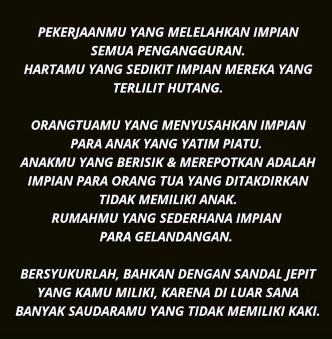 Bersyukurlah untuk setiap kehidupan  ini