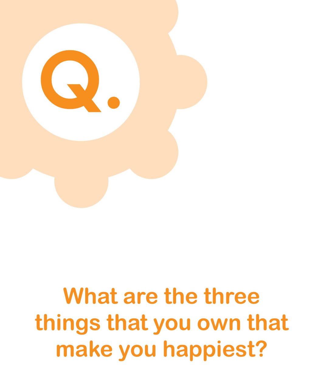 Get the conversation started at the dinner table this evening! 

"What are the three things that you own that make you happiest?"

Today's question is from One Page Profiles for Young People 
finkcards.com/products/one-p…