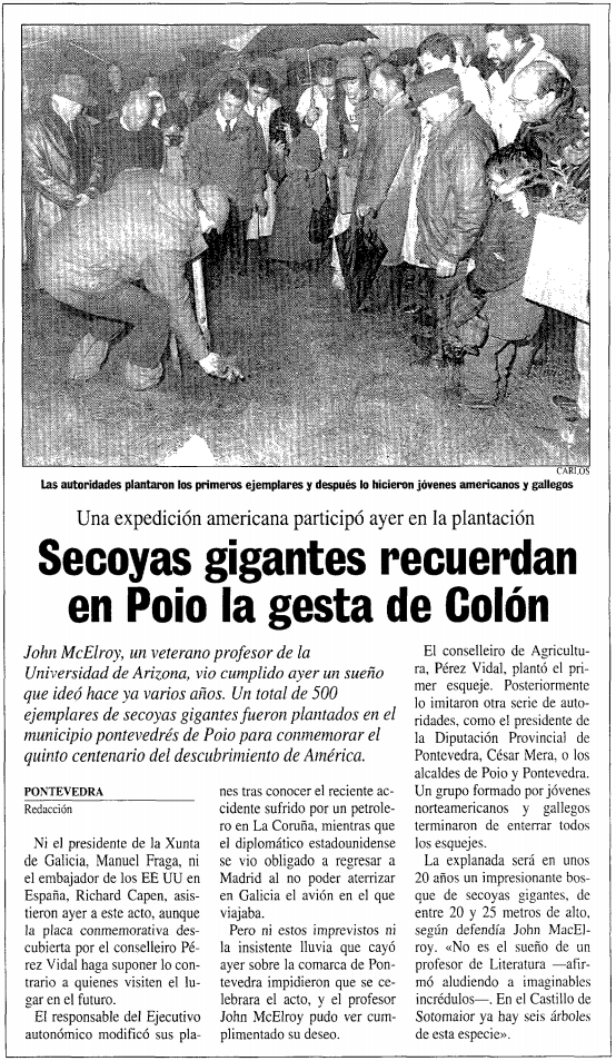 bosquedecolon's tweet photo. Gracias a instituciones y particulares, a la CMVMC de San Xoán, a miles de visitantes, a los vecinos de Poio y a todos los españoles y americanos que hicieron posible la creación y desarrollo del Bosque de Colón y para quienes crece este legado de 500 secuoyas para la eternidad! https://t.co/fJ52mJpr27