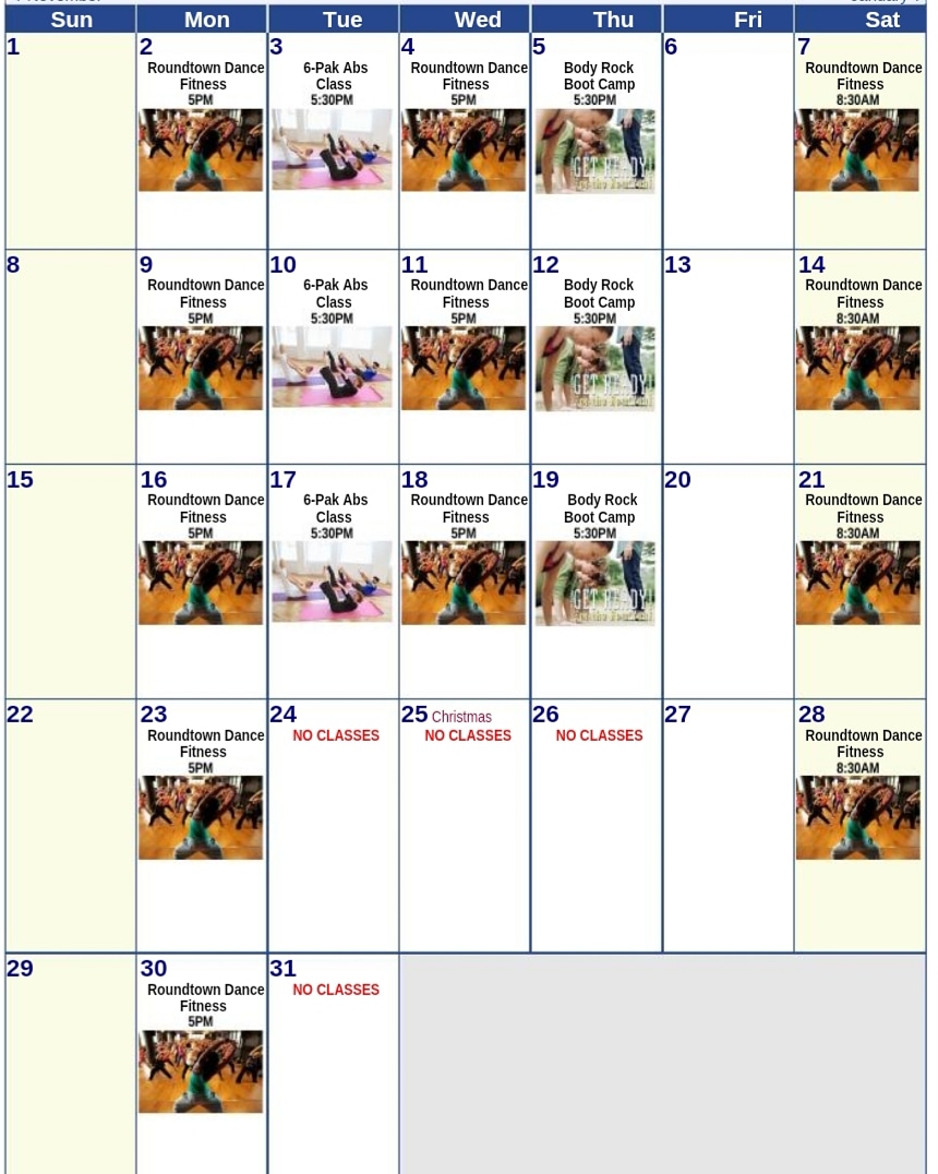 CirclevilleSnap's tweet photo. Here is the class schedule for the month of December! These are FREE to all members and only $5 for non members. Come give class a try! 

#SnapFitness #Circleville #CirclevilleSnap #SnapNation #CirclevilleGym #Ohio #Fitness #MyZone #healthylifestyle #workout  #GroupTraining https://t.co/TRAQCqOVfm