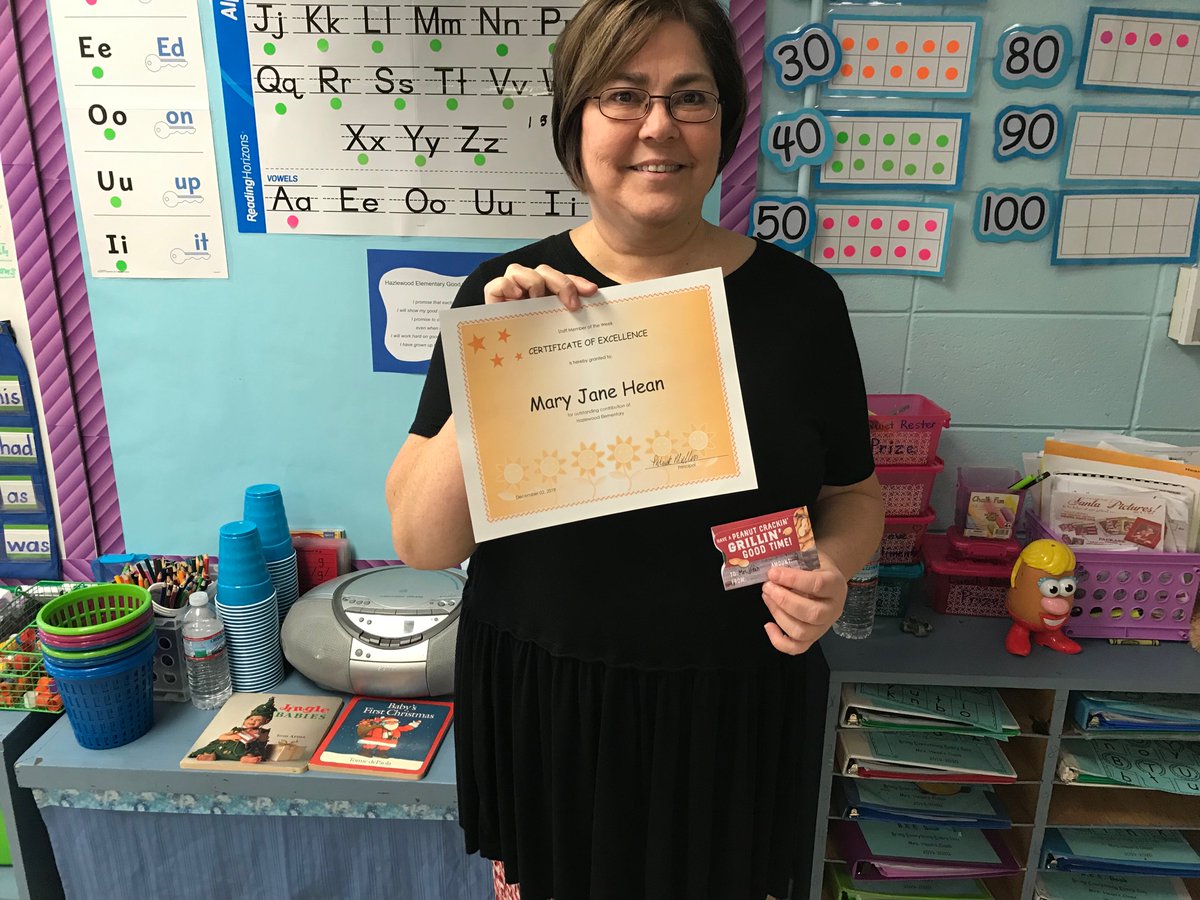 Congrats to our Kindergarten teacher Mrs. Hean for being selected as Staff Member of the week.