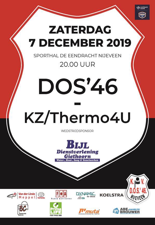 DOS46's tweet photo. De selectie speelt aanstaande zaterdag weer in de Eendracht.
18:15 DOS’46 2 - @KZ_Thermo4U 2
20:00 DOS’46 1 - KZ/Thermo4U 1

Wedstrijdsponsor: Bijl Dienstverlening Giethoorn. 
Zien we jou zaterdag in de Eendracht? https://t.co/3RlYntsUKe