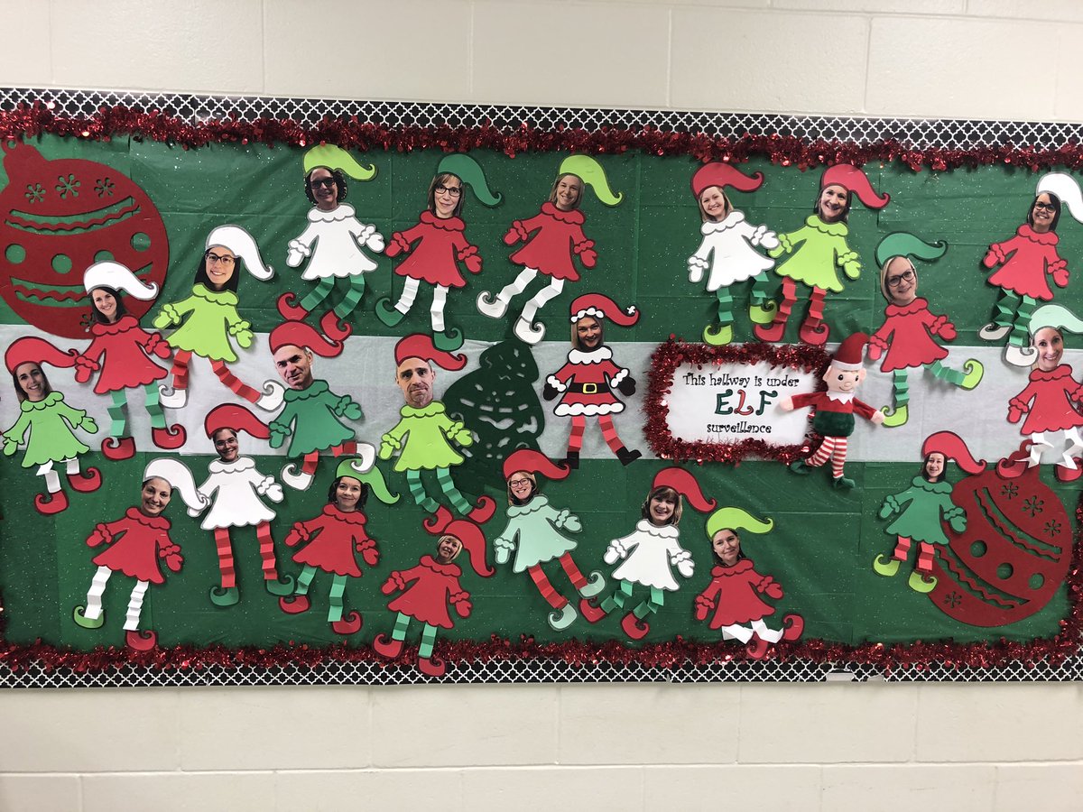 BingsinEd's tweet photo. #StMaryCP is officially under elf surveillance. 🤶🎅 #WeloveMmeFowlow #elfsurveillance #Everyoneisthere https://t.co/65YXc2T3t8