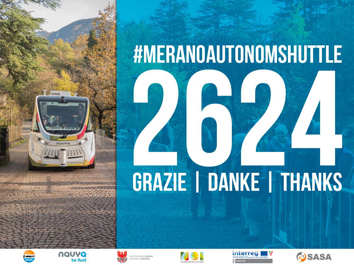 🇬🇧
A special thanks to Navya and to all the Partners for the first Italian autonomous drive event dedicated to Public Transport. 2634 thanks to all Merano Citizens for travelling with us!
#autonomousshuttle #MeranoAutonomShuttle #autonomousdriving