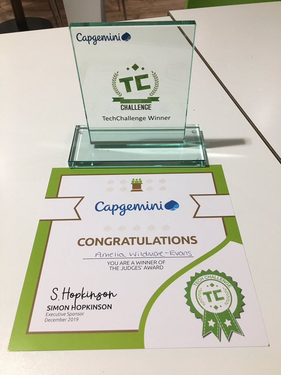awildmoreevans's tweet image. We only went and won it! Team @TapMapTech it has been a pleasure 😊 I’ve learnt so much, met many new people and hopefully will have the chance to make an actual difference! Thanks to everyone who organised it including @RoccoC_1995 and @HopkinsonSJ #TechCh2019 #LifeAtCapgemini