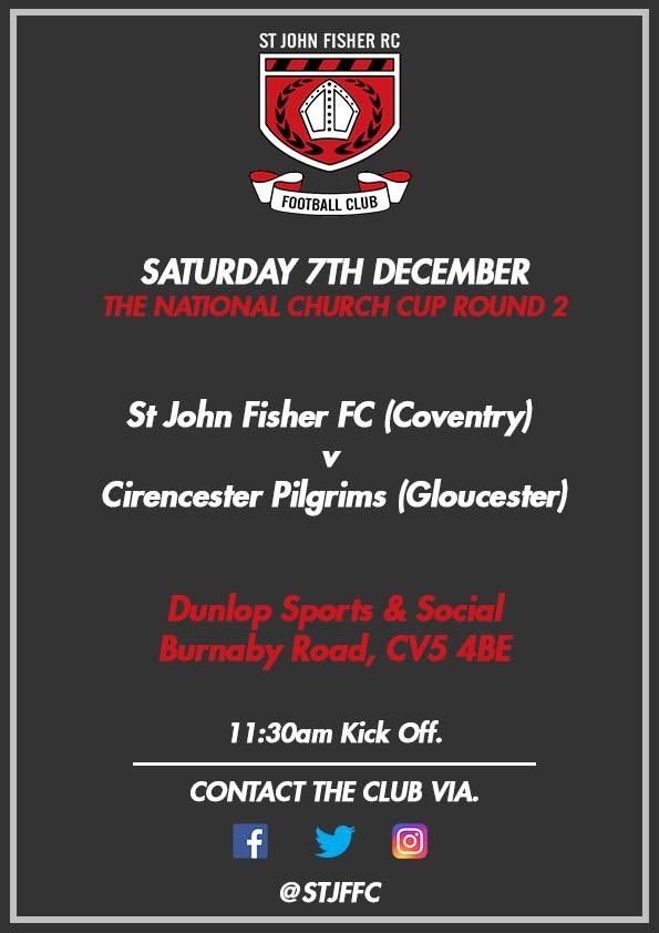 STJFFC's tweet photo. MASSIVE game for #STJFFC this Saturday, as we make our debut in the National Cup. The only side representing Coventry in the competition. 

Get down and support the bhoys. All welcome 🔴⚫️ 

#UTF 
#itscominghome https://t.co/WCoIqbh7mY