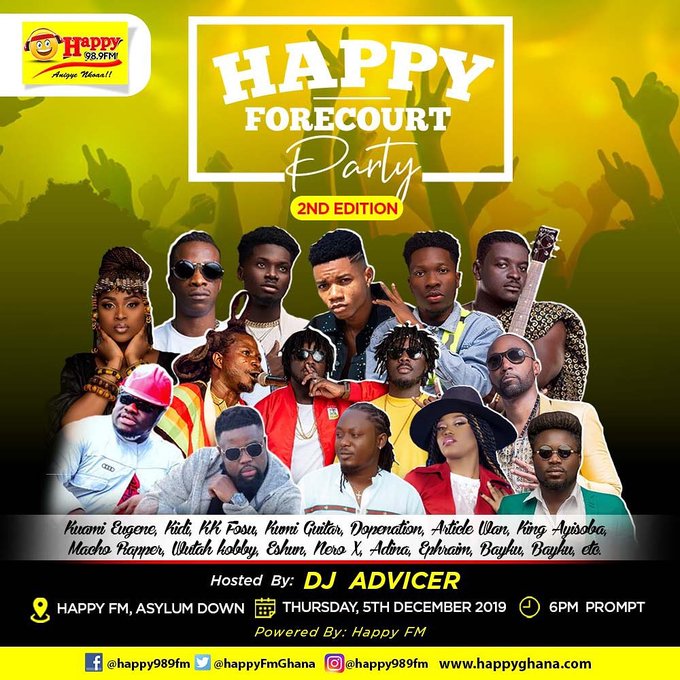 HAPPY989FM's tweet photo. NOW PLAYING ▶️ @bukbakbright  ft @fameye_music &amp; @epixodemusic  - Small thing Remix 🕺🕺 on  @HappyFMGhana  Ayekoo 📻  

W/ @djadvicer10 &amp; @MbBuabeng x @BlackBillsGh

cc @Official_GMA 
 @JoeDebrahappyfm  @mac_okocha @iamtheskerry_dj

Dontpushme 
#Happyforecourtparty https://t.co/ZtFvbY49Nh