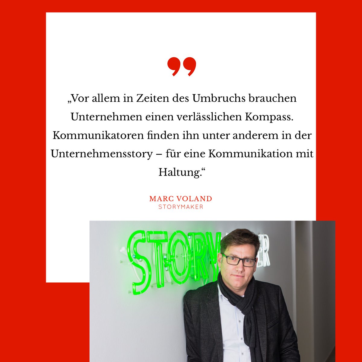 Morgen geht’s bei uns wieder weiter 🙌🏻
Marc Voland von der Kommunikationsagentur Storymaker wird berichten, wie seine Arbeit den Unternehmen dabei hilft, Haltung in der Kommunikation zu bewahren.
📆 Do., 5.12. um 18 Uhr im Raum S003 im Würfel der #hdmstuttgart ♥️
#haltungssache