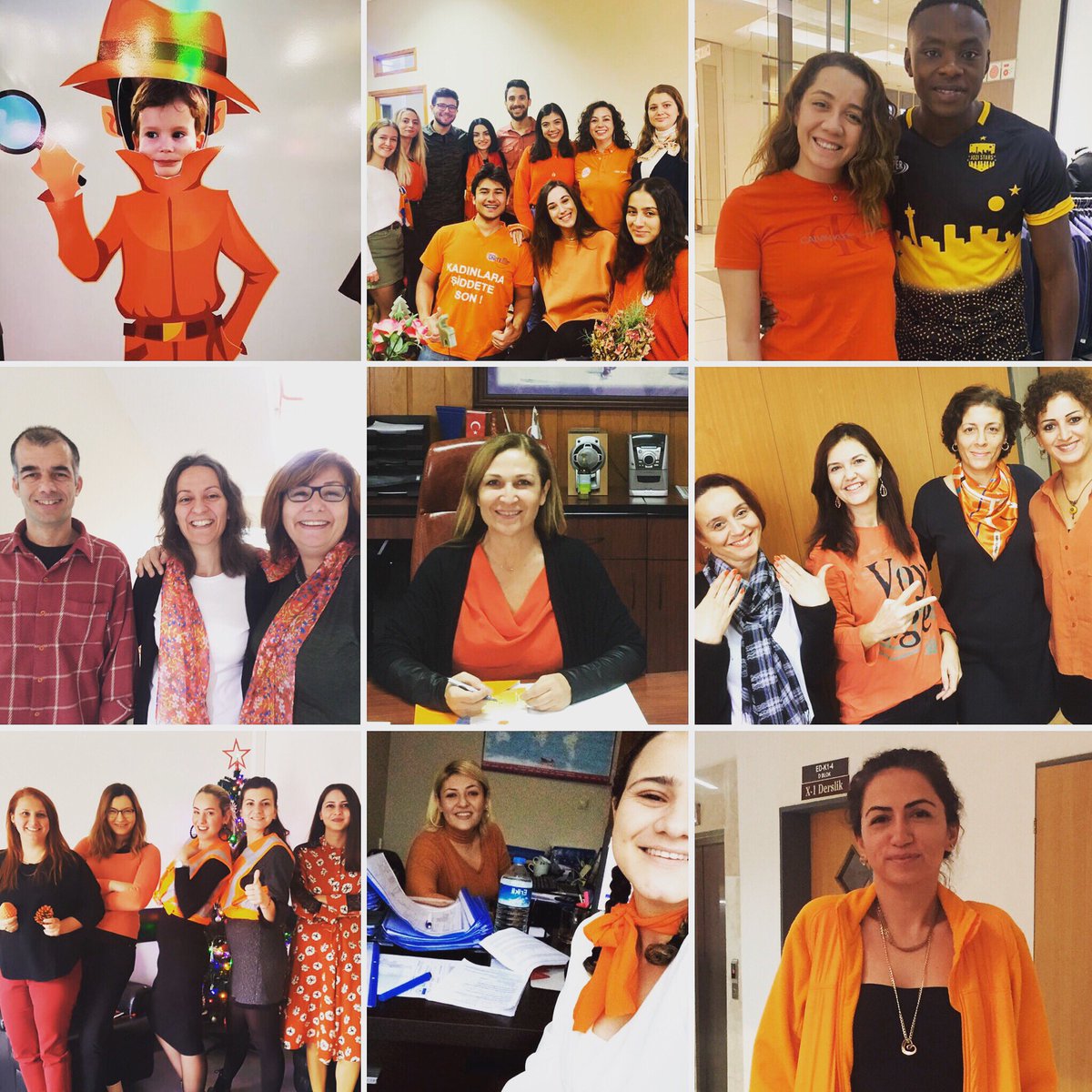 IFmezun's tweet photo. Mezunlarımız, mezunlarımızın tatlı çocukları, öğrencilerimiz, idari personelimiz, hocalarımız ve dekanımız... Bugün hepimiz turuncuyduk. #orangetheworld #kadınaşiddetehayır #ifplatformup @DEU_BUS_FACULTY https://t.co/ZYXiq00p2M