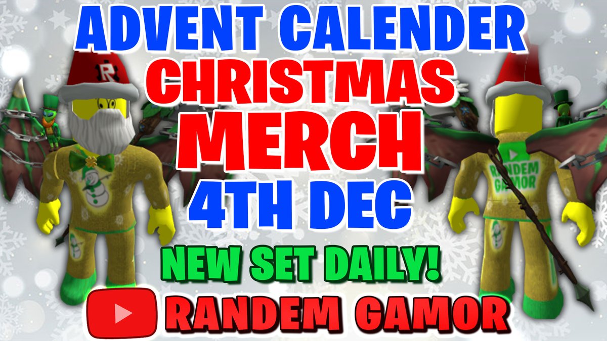 Randem Gamor On Twitter New 4th Dec Roblox Christmas Advent Calendar Merch Https T Co 4ikptygwxv Roblox Christmas Advent Robloxchristmas Robloxevent Robloxcatalog Fun Funny Youtube Youtuber Youtubegaming Robloxart Youtubers - youtuber groups roblox