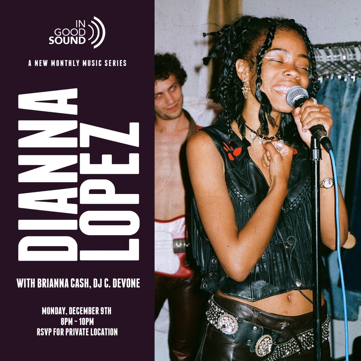 InGoodSound's tweet image. We’re at CAPACITY! Didn’t get a chance to RSVP? Stay tuned for deets on next month’s show! #INGOODSOUND