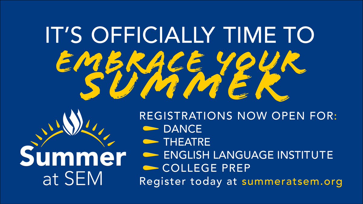 summer_atsem's tweet photo. Registrations now live!
#EmbraceYourSummer and join us in 2020. https://t.co/qVVzs7u15n