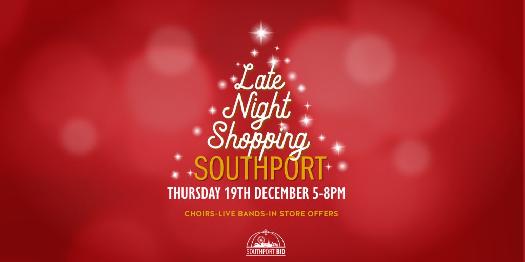 #CHRISTMAS | We are excited to be supporting our retailers in a night of festive entertainment and late night shopping this Christmas!

🎄 | bit.ly/2RmBKKO #ShopSouthport #SouthportBID