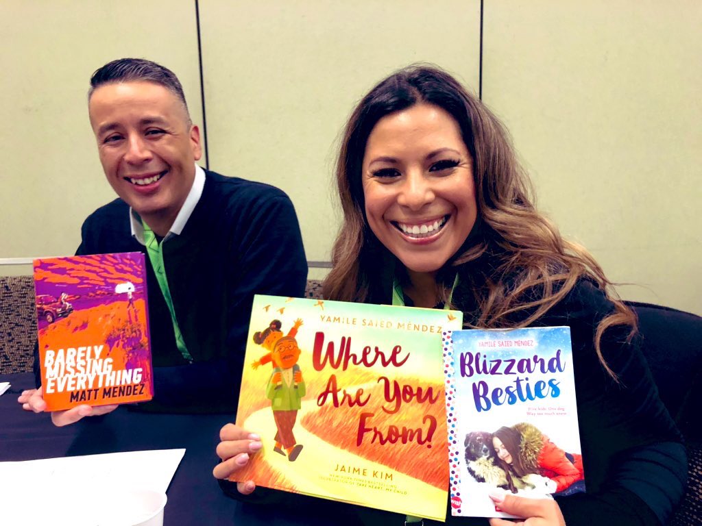 MLuckritz's tweet photo. Loved meeting so many great Latinx Authors!  I have a great list to recommend for independent reading!  @magpiewrites @NoNieqaRamos @ncte #NCTE19 https://t.co/maCPO54iaK