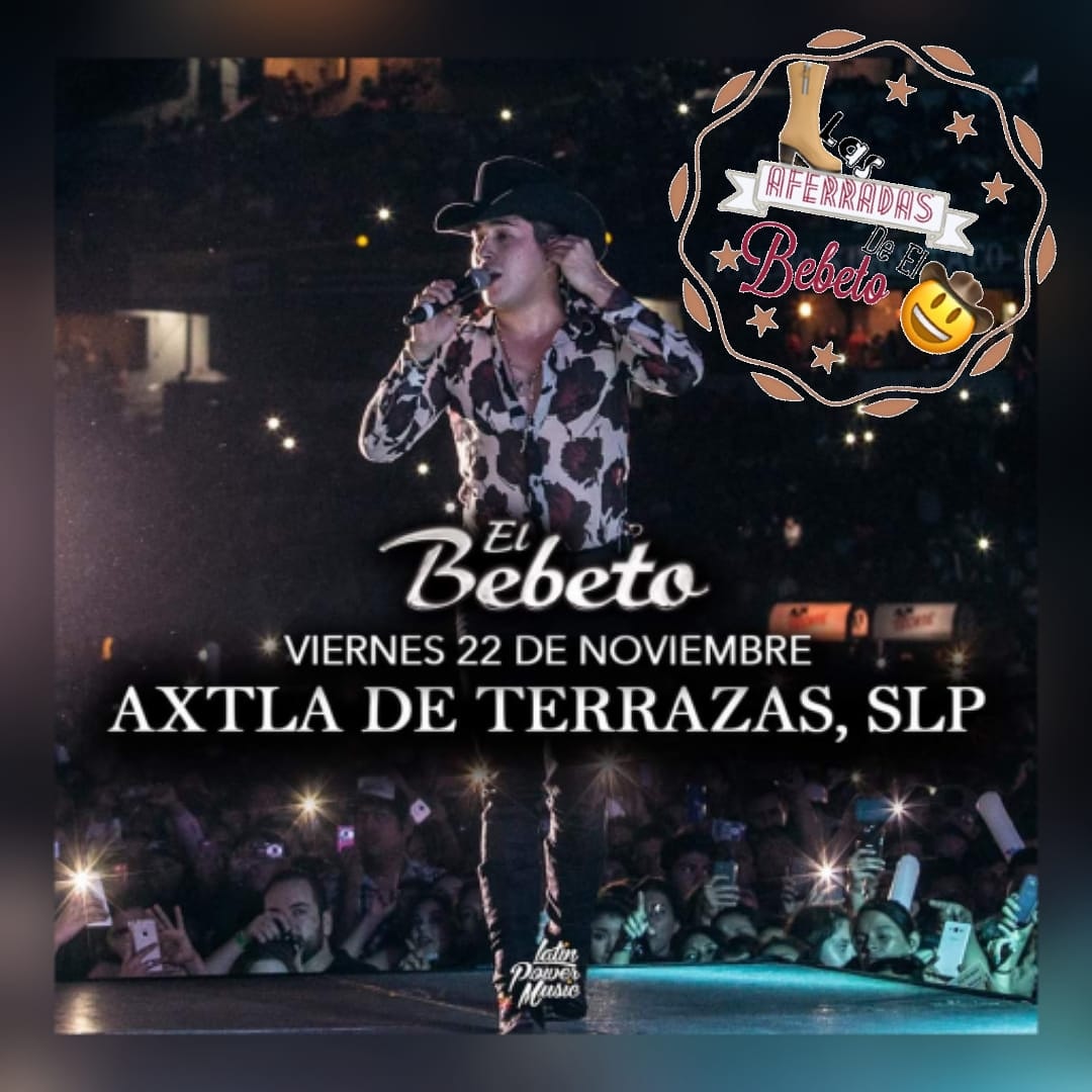 lylogt's tweet photo. 😍😃 Hoy!!! Viernes 2⃣2⃣ de NOVIEMBRE nuestro "Galán De La Banda" 🥰 @bebetooficial ❤️ Se presentá en Axtla De Terrazas, San Luís Potosí 🎤🎶 
  ¡NO FALTES! 😍

@las_aferradas_de_bebeto 🤠💞
@latinpowermusic 💿 https://t.co/b8mLb4Hy8X
