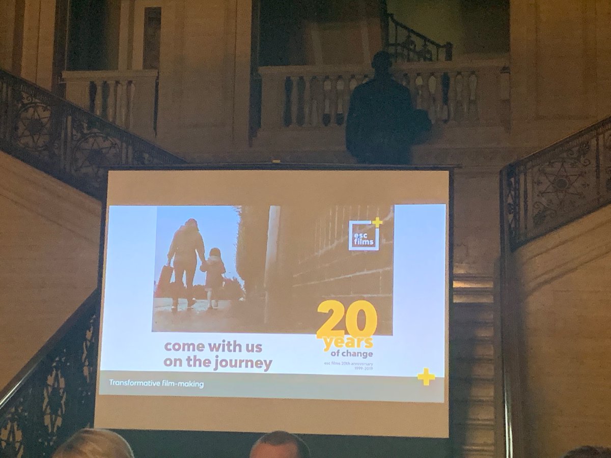 NICVAsandra's tweet photo. Hearing tonight of people’s lives not only changed but saved through transformative film making. Inspirational as always @ESCBelfast  #20yearsofchange https://t.co/Ge09p6PWeg