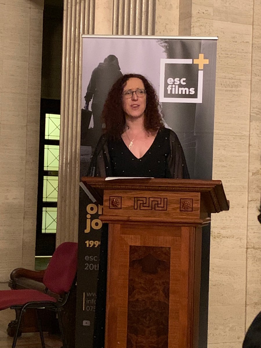 NICVAsandra's tweet photo. Hearing tonight of people’s lives not only changed but saved through transformative film making. Inspirational as always @ESCBelfast  #20yearsofchange https://t.co/Ge09p6PWeg