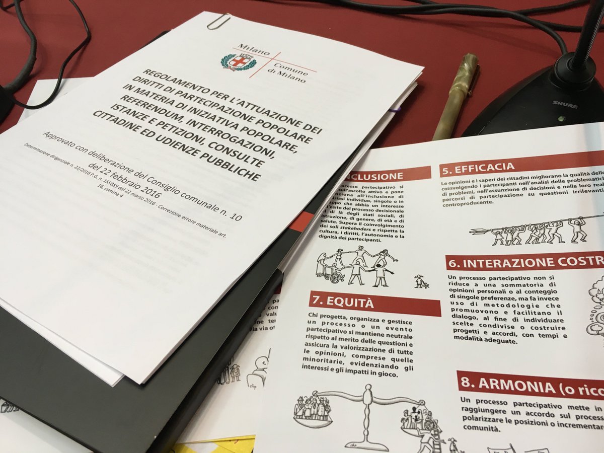 AIP2Italia's tweet photo. a @milanopartecipa abbiamo ascoltato #buonepratichepartecipative di @Cittadinanzatti , @ComuneRE, @GalSulcis, #ComunediMilano. Dai principi della @CartaPartecipaz al nuovo #regolamentopartecipativo! https://t.co/wfQvDSIBwS