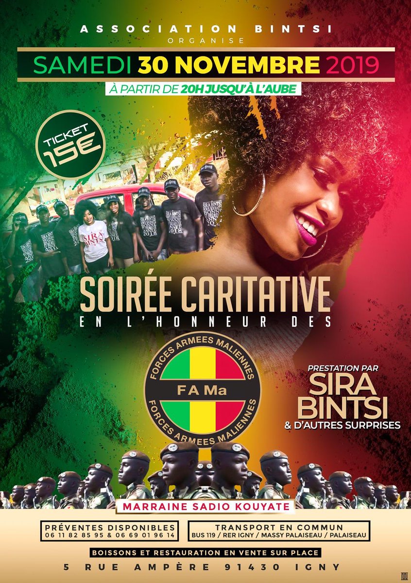 BintsiSira's tweet photo. Merci de partager l’info 🙏🏽🙏🏽🙏🏽

🇲🇱Nous sommes le Mali, nous sommes l’armée malienne, 🇲🇱 Maintenant place aux actions! 

A tous les ami(e)s et sympathisants du Mali, joignez-vous à Lionne Manding et sa team 🙏🏽🙏🏽🙏🏽
Le rendez-vous C’est le SAMEDI 30 Novembre en région parisienne. https://t.co/8FrsgjqSJd
