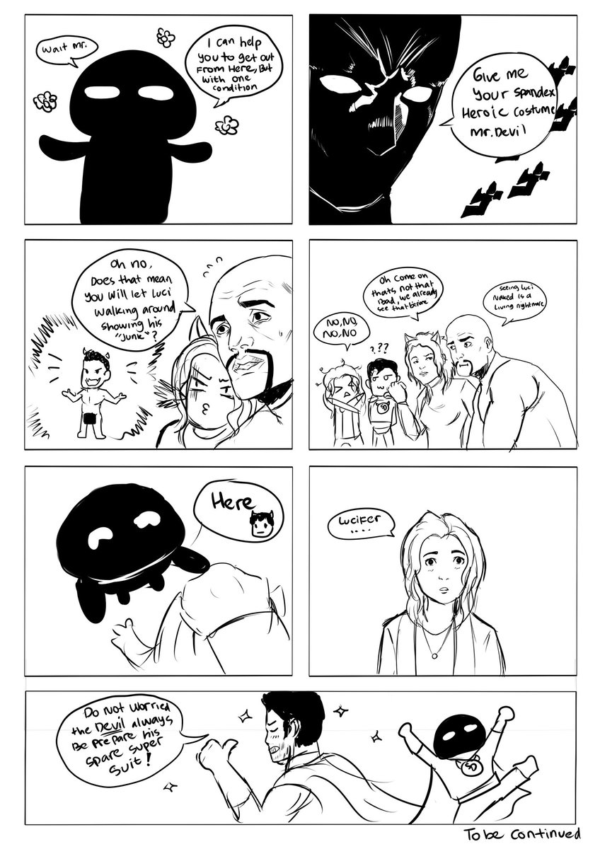 SillyDoctor21's tweet photo. DAY 23
Continue from my first page
Cerberus will help Lucifer and gengs if lucifer gave up his Super Devil spandex suit
#LuciPenguin #LuciferNetflix #comicstrip #comic #Lucifer
https://t.co/atUruJ8LRP https://t.co/i914XCD75h
