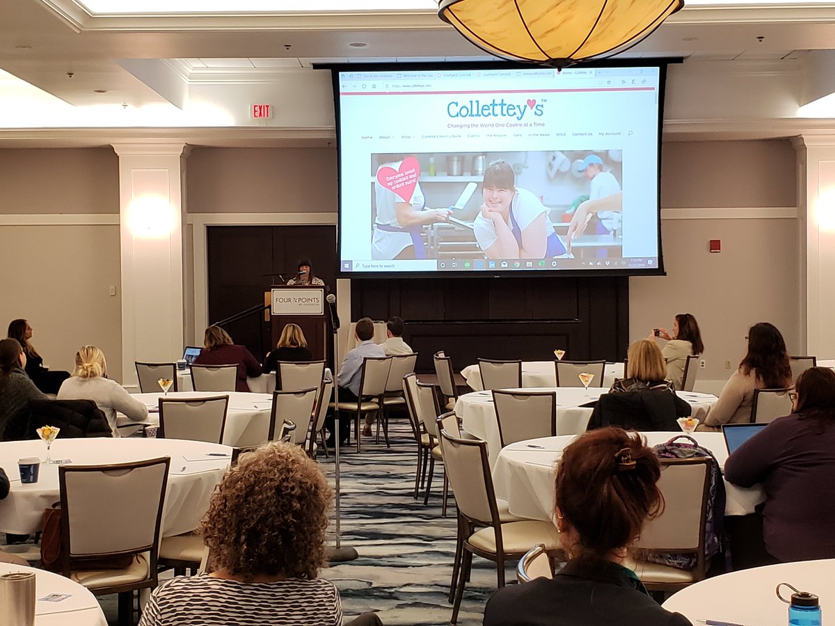 CECMass's tweet photo. Words of wisdom and inspiration from Collette Divitto, the founder of @colletteycookie at #MCEC2019 #amplifyability https://t.co/ezTB6Yn0Nn